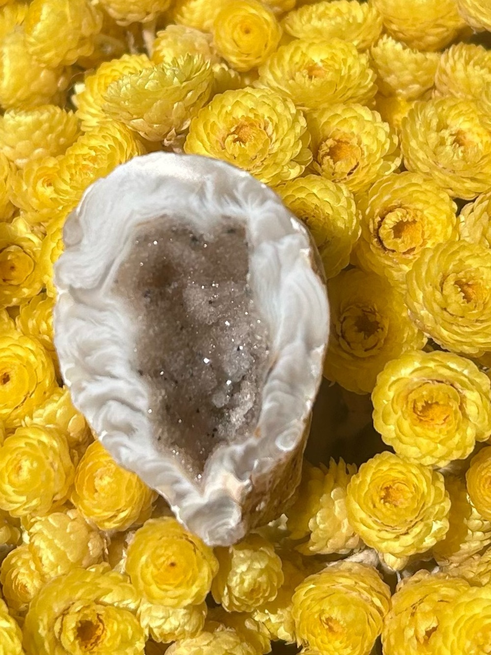Agate Geode with Sparkling Druzy (2)